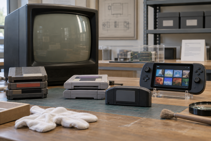 Cartuchos consolas y una aplicacion moderna documentan tres generaciones de juego