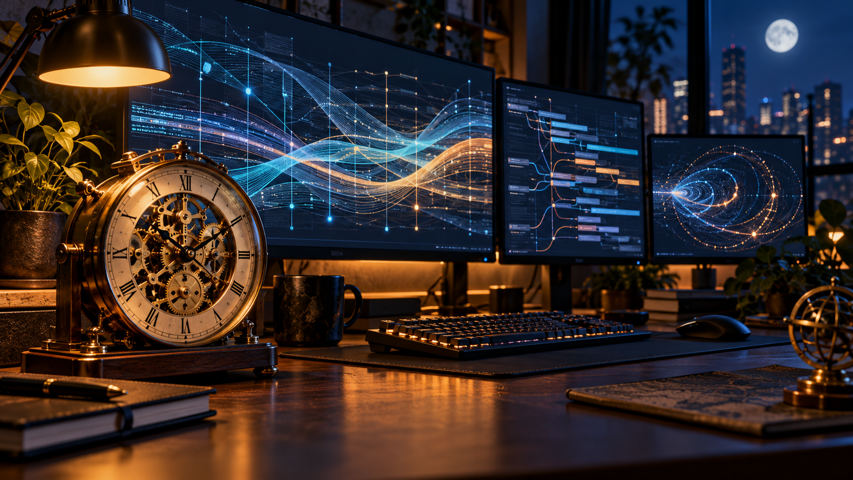 Ilustración conceptual sobre tiempo registrado en juegos de PC.